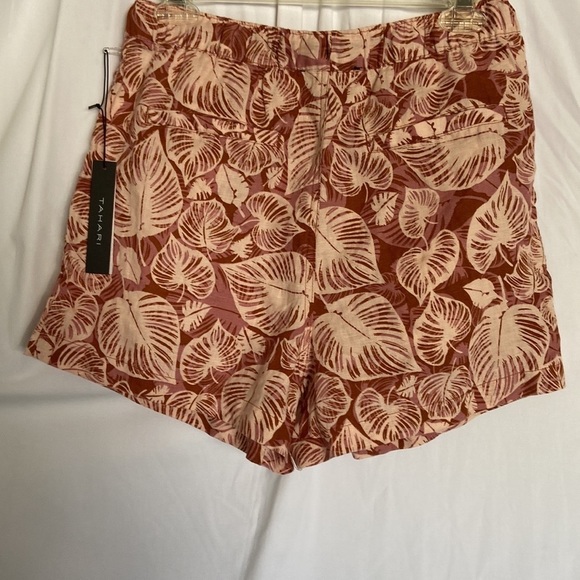 Tahari💯linen Women Sz-10 Shorts-Printed w/Cute Tropical Leaves- Soooo Soft! - Picture 1 of 12